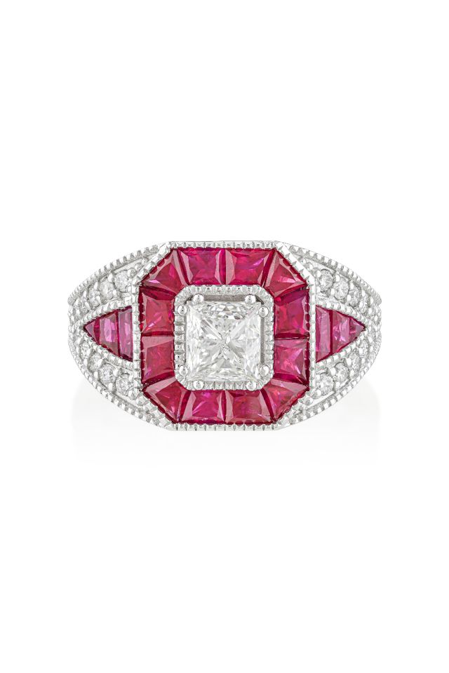 18k Gold Ruby and Diamond Ring