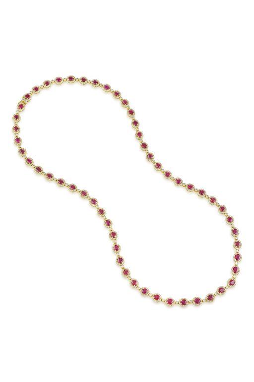 18k Gold Ruby and Diamond Necklace
