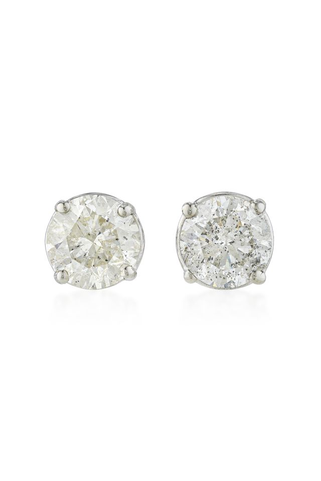 Pair of 14k Gold Diamond Earrings