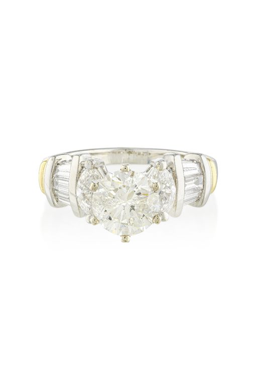 18k Gold and Platinum Diamond Ring