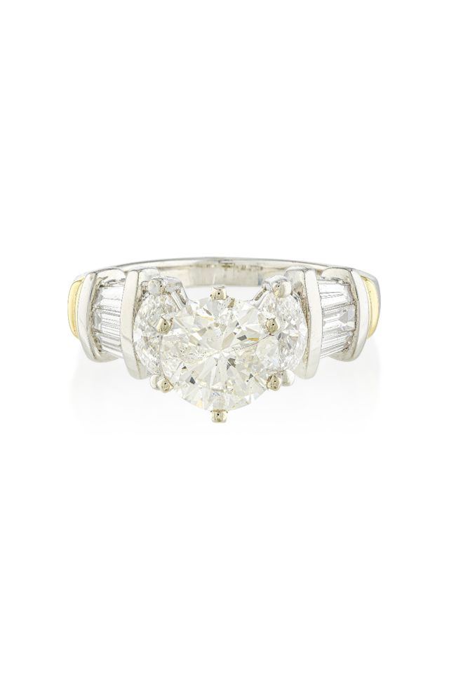 18k Gold and Platinum Diamond Ring