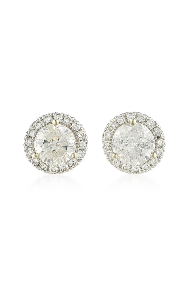 Pair of 14k Gold Diamond Earrings