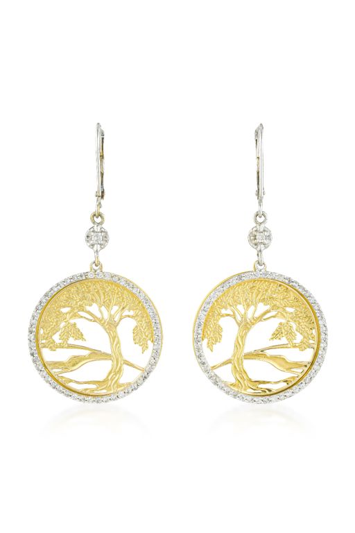Pair of 14k Gold Diamond Earrings
