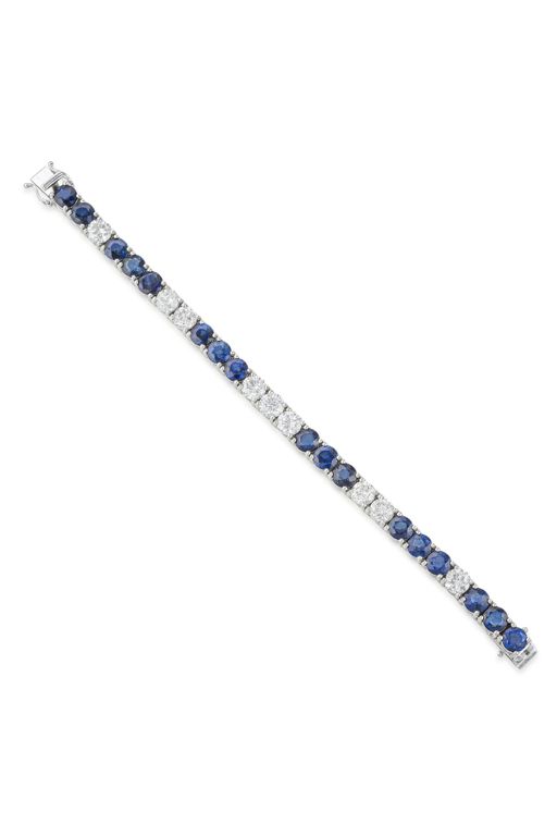 14k Gold Sapphire and Diamond Bracelet