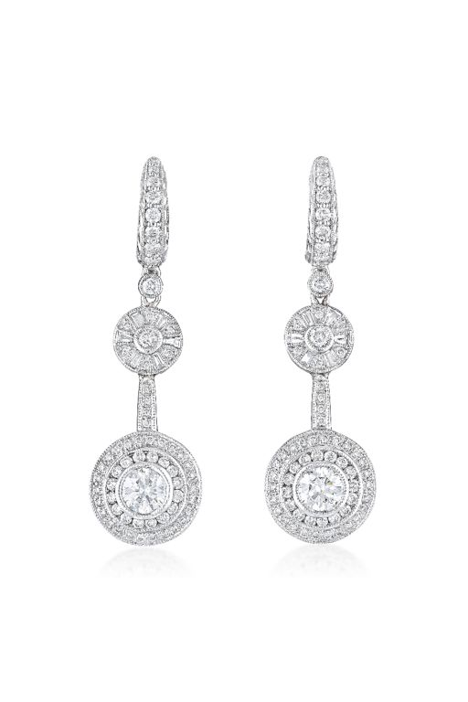 Pair of 18k Gold Diamond Earrings