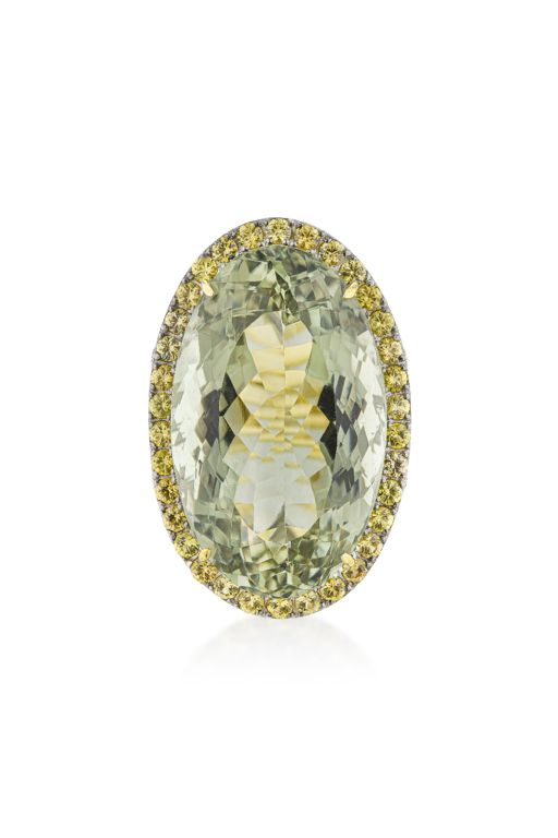 Silver, 14k Gold Multi-Gem Ring