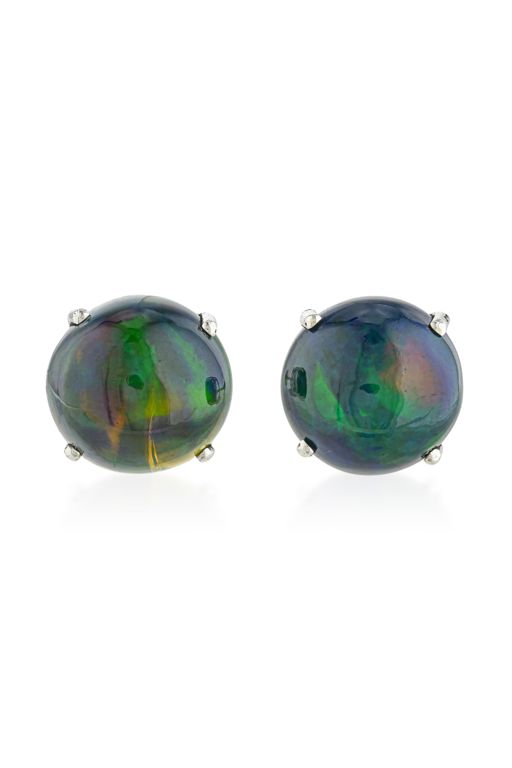 Pair of 14k Gold Opal Earrings