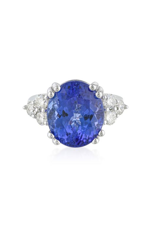 18k Gold Tanzanite and Diamond Ring