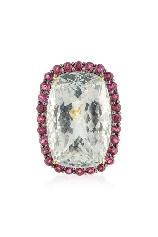 Silver and 14k Gold Multi-Gem Ring