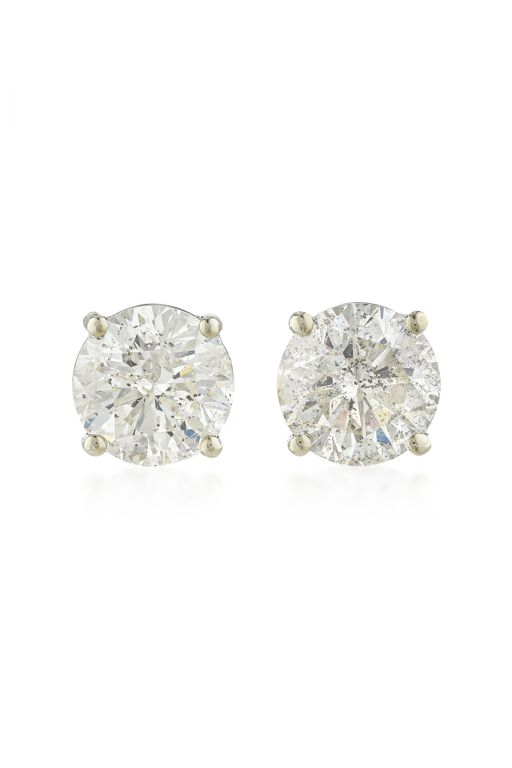 Pair of 14k Gold Diamond Earrings