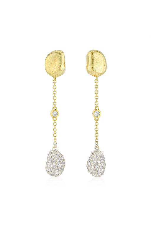 Pair of 18k Gold Diamond Earrings
