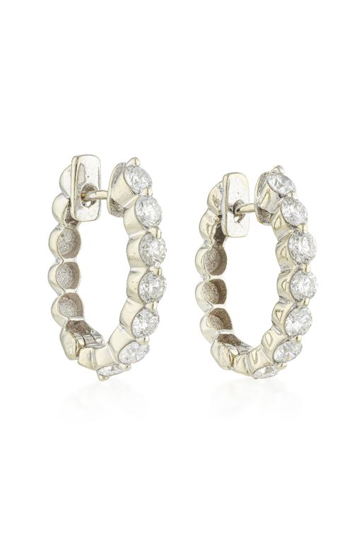 Pair of 14k Gold Diamond Earrings