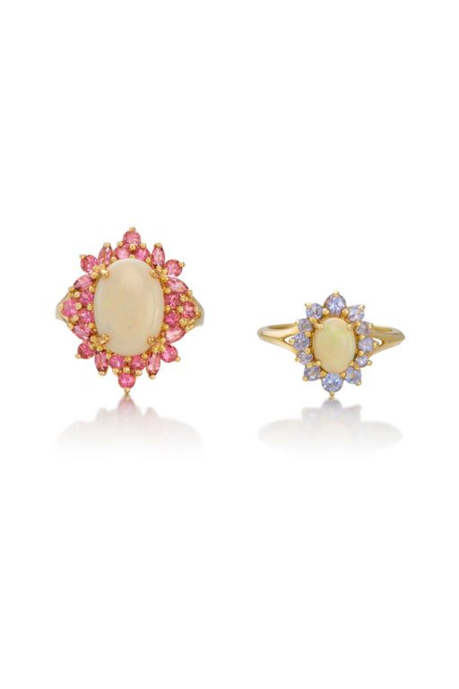 Two 14k Gold Multi-Gem Rings