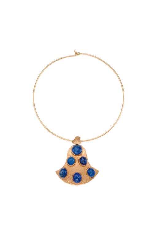13k Gold Lapis Lazuli Pendant Necklace