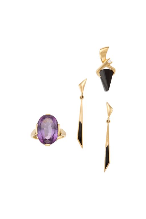 14k Gold Multi-Gem Jewelry Set