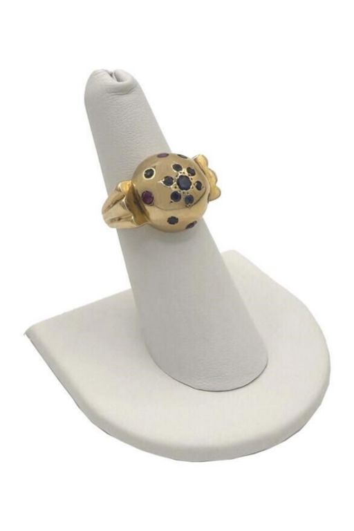 14k Gold Sapphire and Ruby Ring