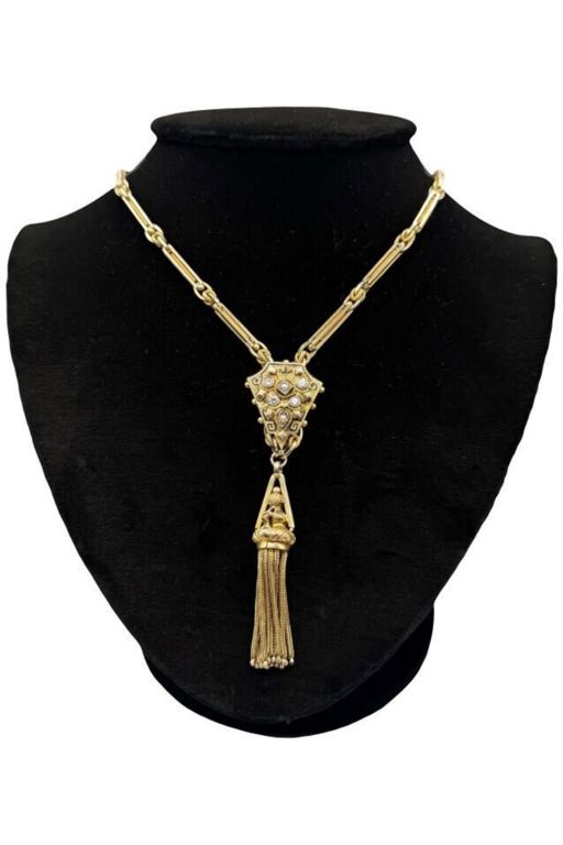 14k Gold Diamond and Pearl Necklace