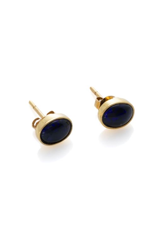 9k Yellow Gold Opal Stud Earrings