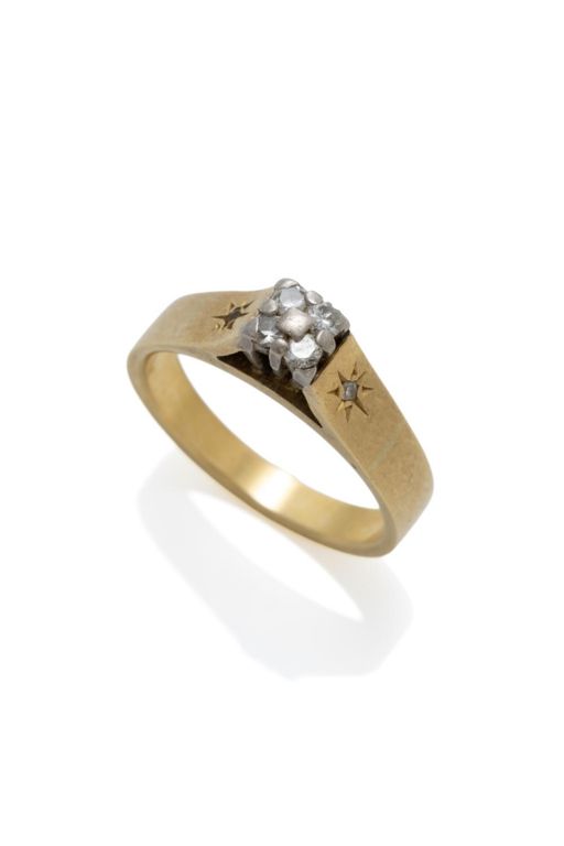 18k Yellow and White Gold Diamond Ring