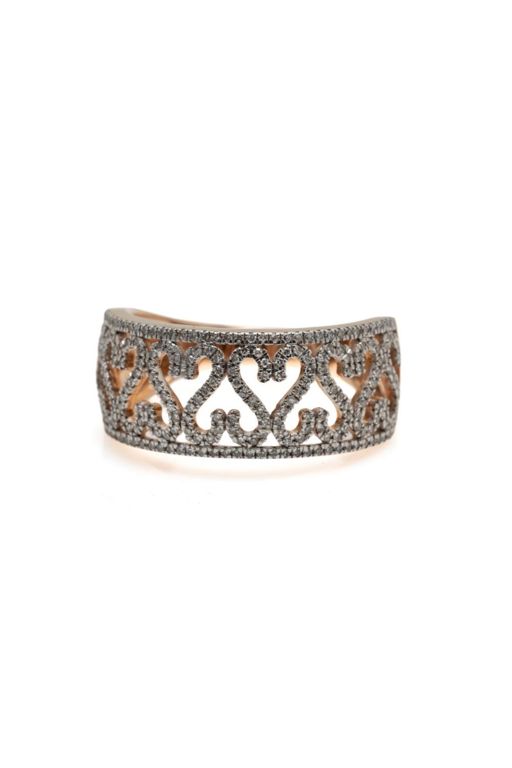 9k Rose Gold Diamond Half-Hoop Ring
