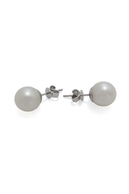 14k White Gold Pearl Stud Earrings