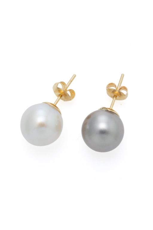 14k Yellow Gold Pearl Stud Earrings