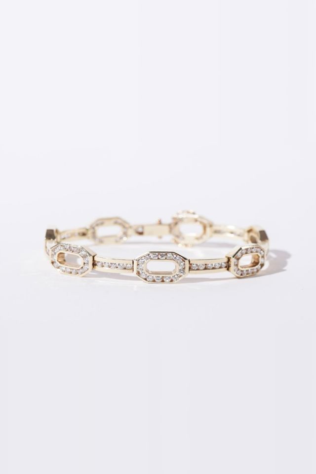 14k Yellow Gold Diamond Link Bracelet