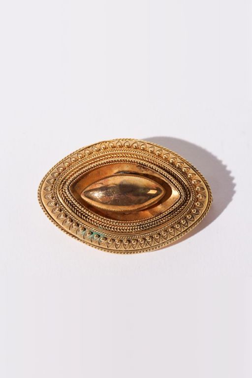 14k Yellow Gold Locket Brooch