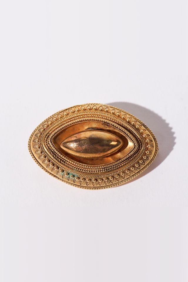 14k Yellow Gold Locket Brooch