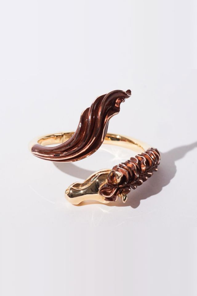 18k Yellow Gold and Enamel Horse Bracelet