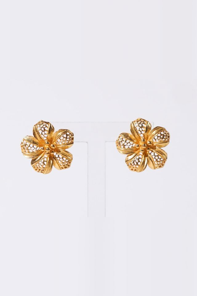 22k Yellow and White Gold Earrings