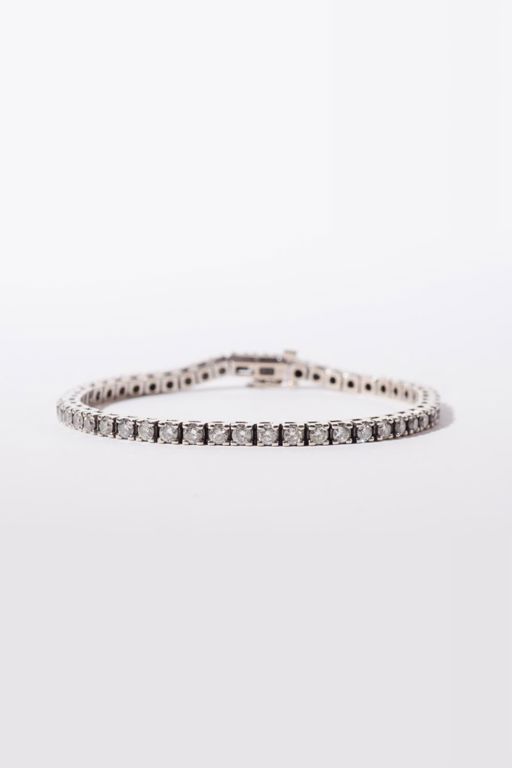 14k White Gold Diamond Line Bracelet