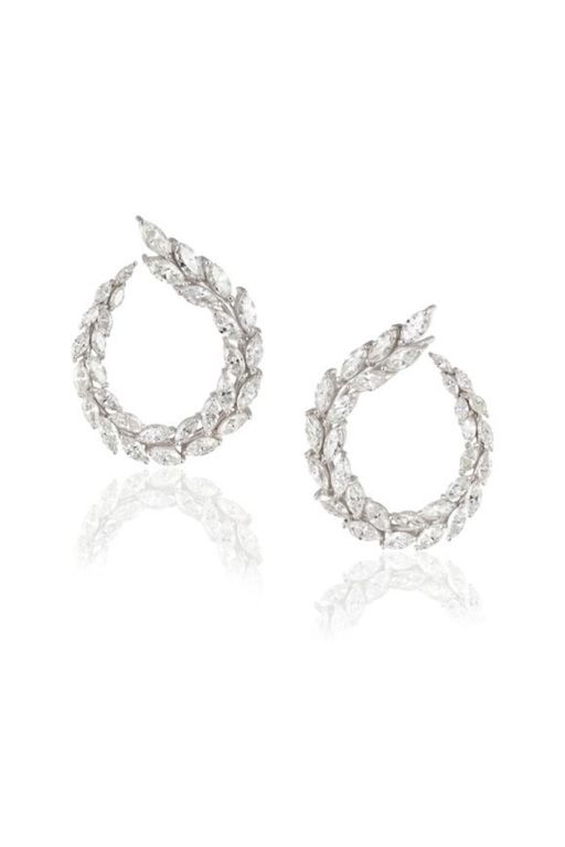 Pair of 14k White Gold Diamond Earrings