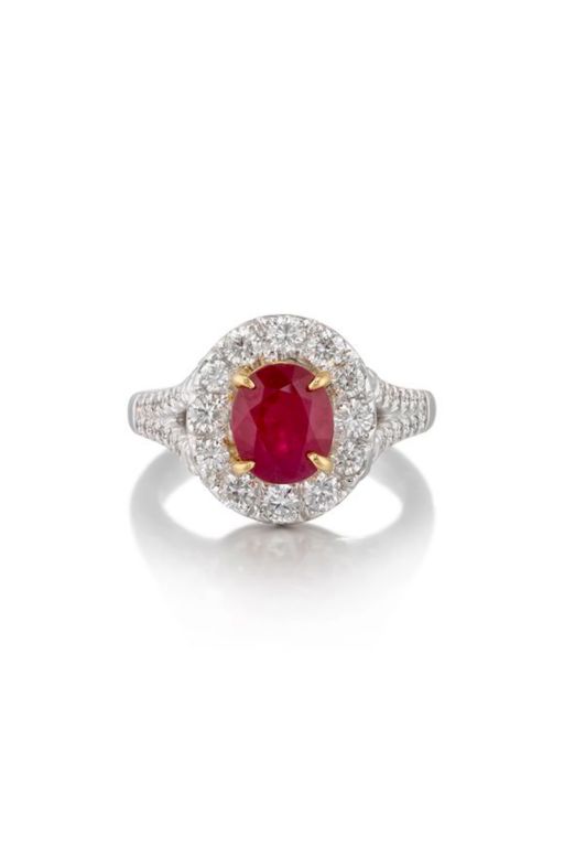 18k White Gold Ruby and Diamond Ring
