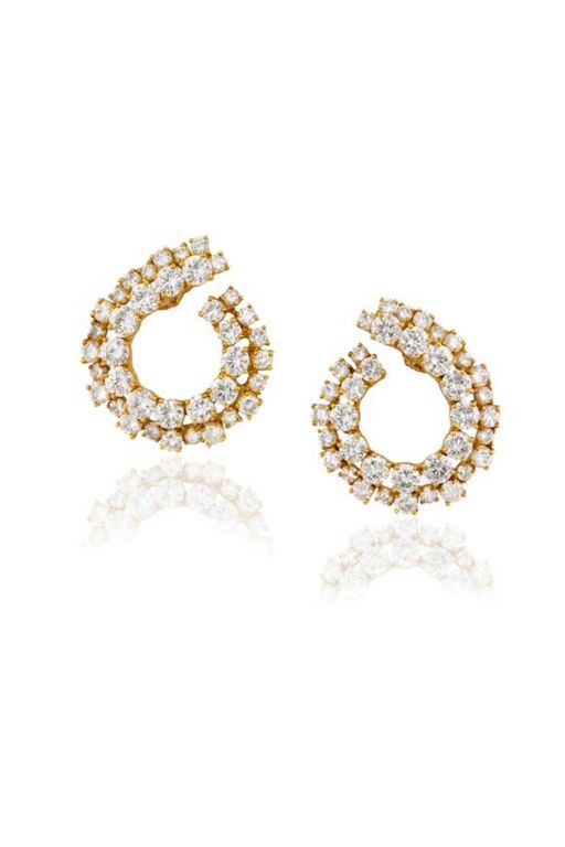 Pair of 18k Gold Diamond Earrings