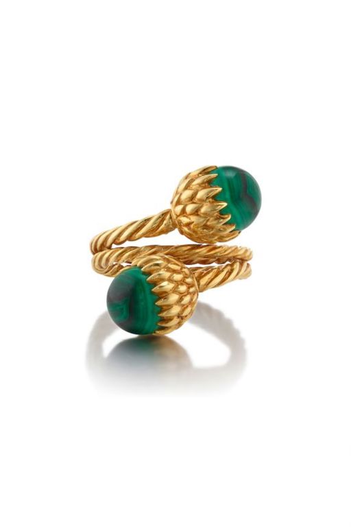 18k Gold Malachite Ring