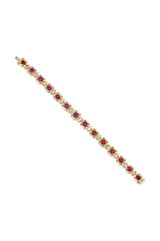 18k Gold Ruby and Diamond Bracelet
