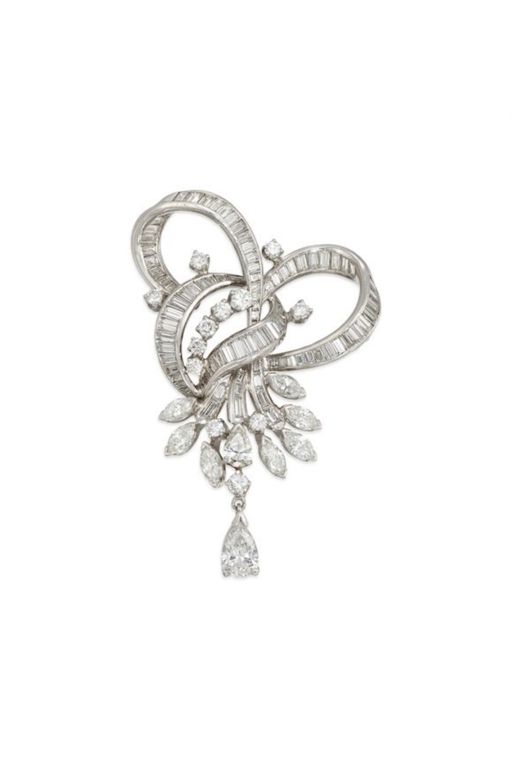 Platinum Diamond Brooch