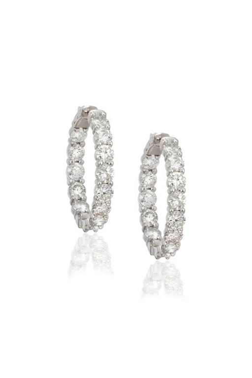 Pair of 14k Gold Diamond Earrings
