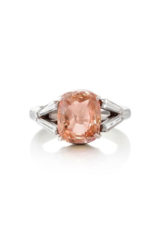 Platinum Sapphire and Diamond Ring