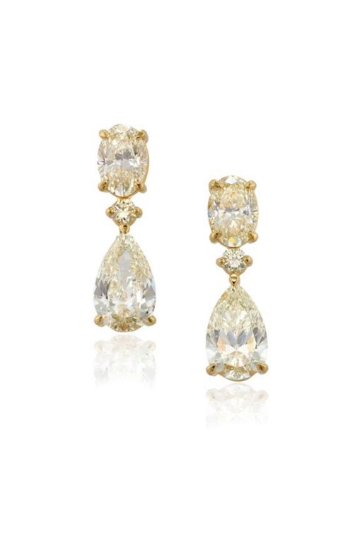 Pair of 18k Gold Diamond Earrings