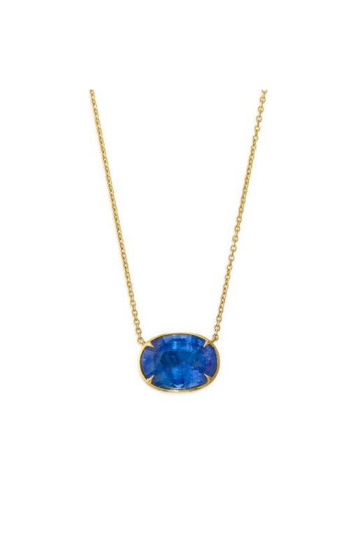 18k Gold Sapphire Pendant Necklace