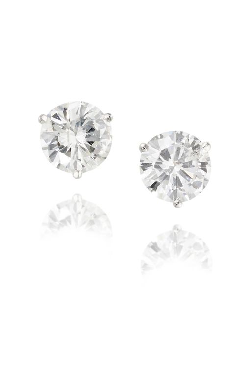 Pair of 14k Gold Diamond Earrings