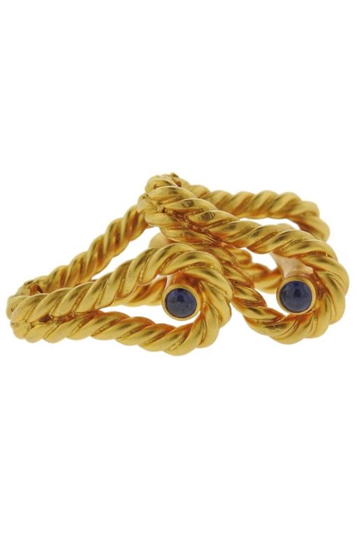 Pair of 14k Gold Sapphire Cufflinks