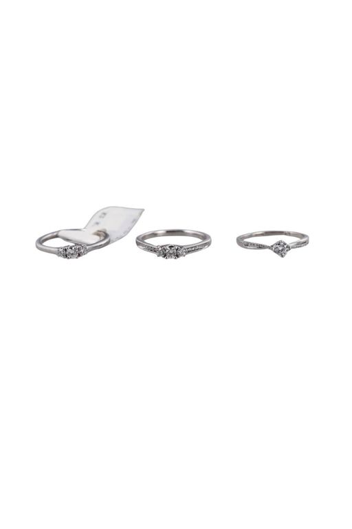 Three 9k Gold Diamond Rings