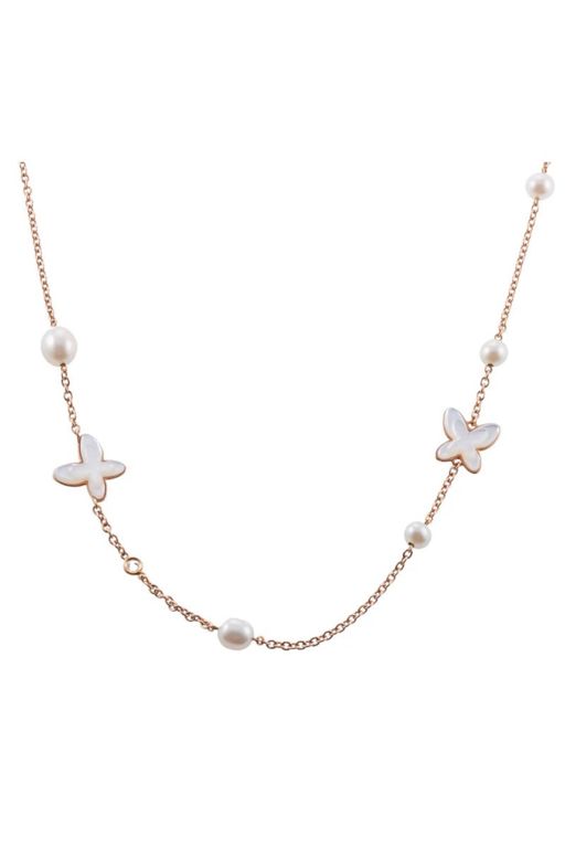 18k Gold Pearl and Diamond Necklace