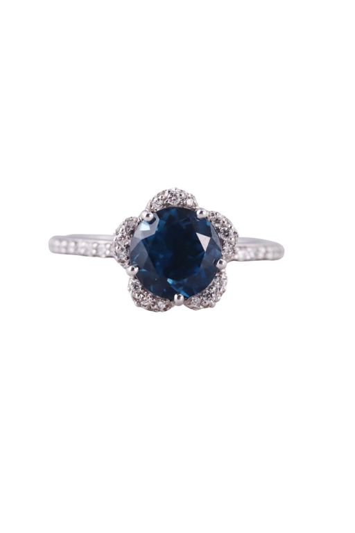 18k Gold Topaz and Diamond Ring