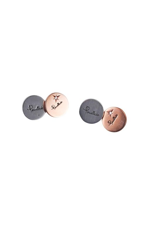 9k Gold and Sterling Silver Diamond Cufflinks