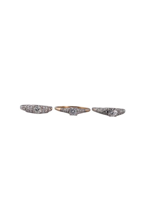 Three Gold, Platinum Diamond Rings
