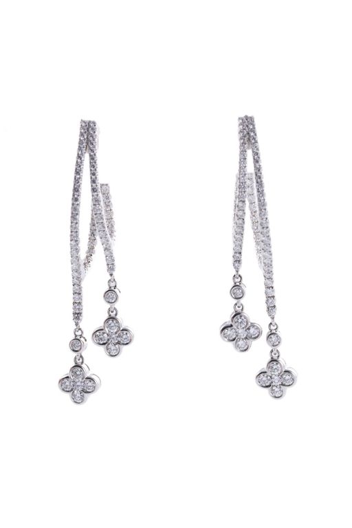 Pair of 18k Gold Diamond Earrings
